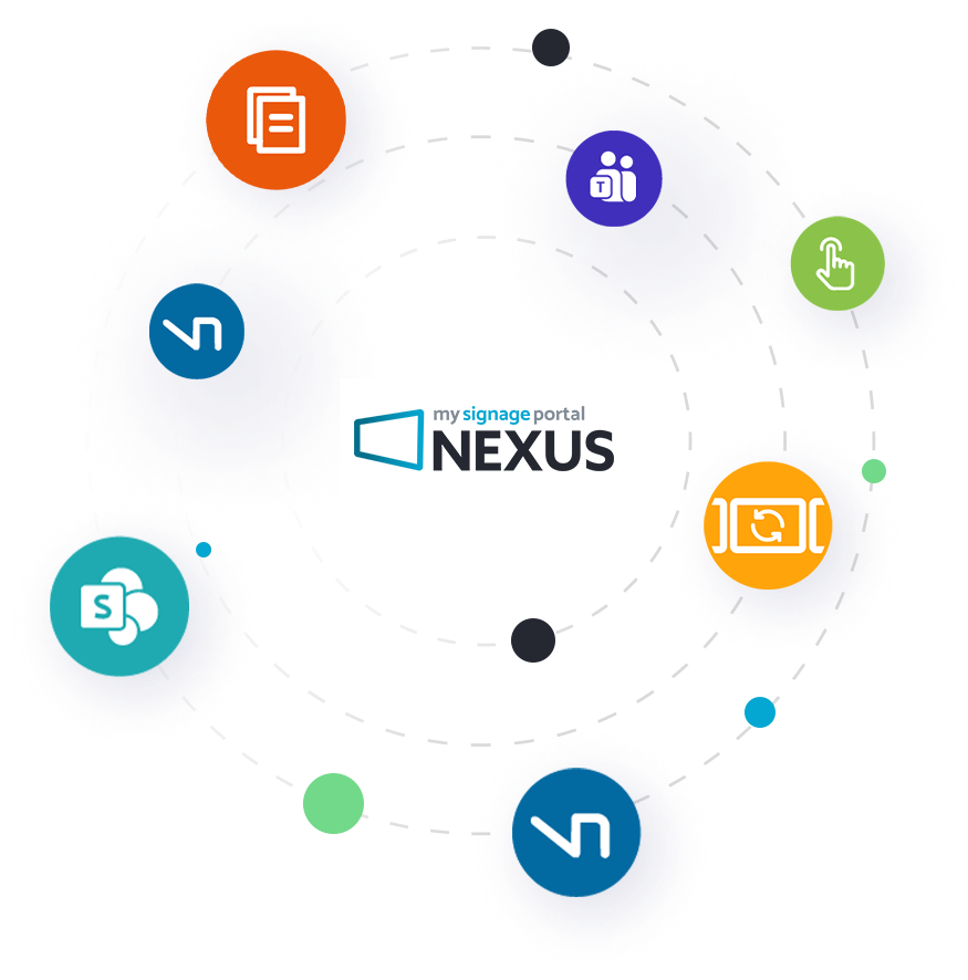 MSP Nexus surrounded by app icons for content, device management and integrations