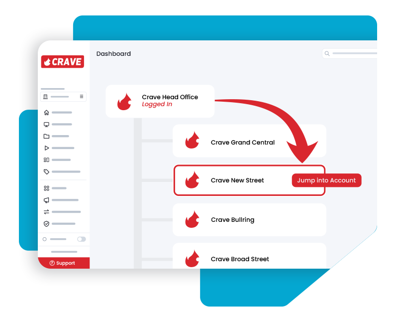 Jump into an organisation account from the Nexus dashboard using a single login
